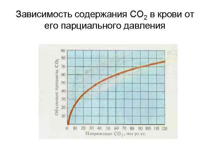 Зависимость содержания СО 2 в крови от его парциального давления 