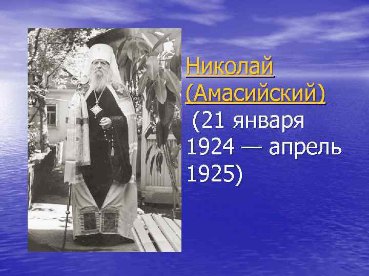 Николай (Амасийский) (21 января 1924 — апрель 1925) 