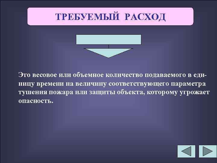 ТРЕБУЕМЫЙ РАСХОД Это весовое или объемное количество подаваемого в единицу времени на величину соответствующего