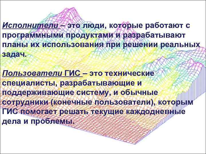 Исполнители – это люди, которые работают с программными продуктами и разрабатывают планы их использования