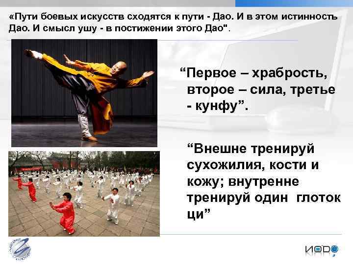  «Пути боевых искусств сходятся к пути - Дао. И в этом истинность Дао.