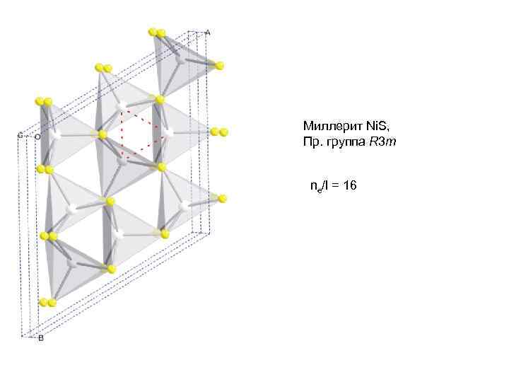 Миллерит Ni. S, Пр. группа R 3 m ne/l = 16 