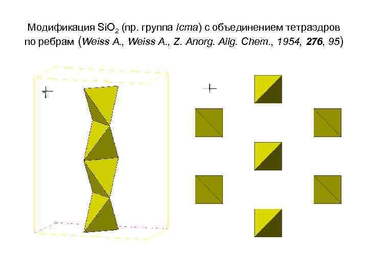 Модификация Si. O 2 (пр. группа Icma) с объединением тетраэдров по ребрам (Weiss A.