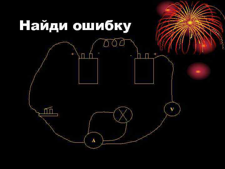 Найди ошибку - + V А 