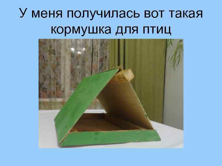 У меня получилась вот такая кормушка для птиц 