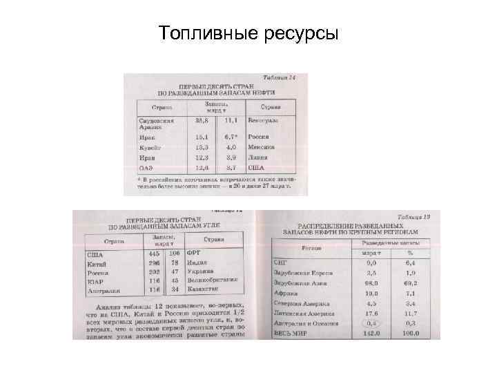 Топливные ресурсы 