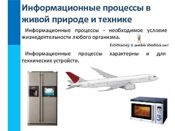 Информационные процессы в живой природе и технике Информационные процессы - необходимое условие жизнедеятельности любого