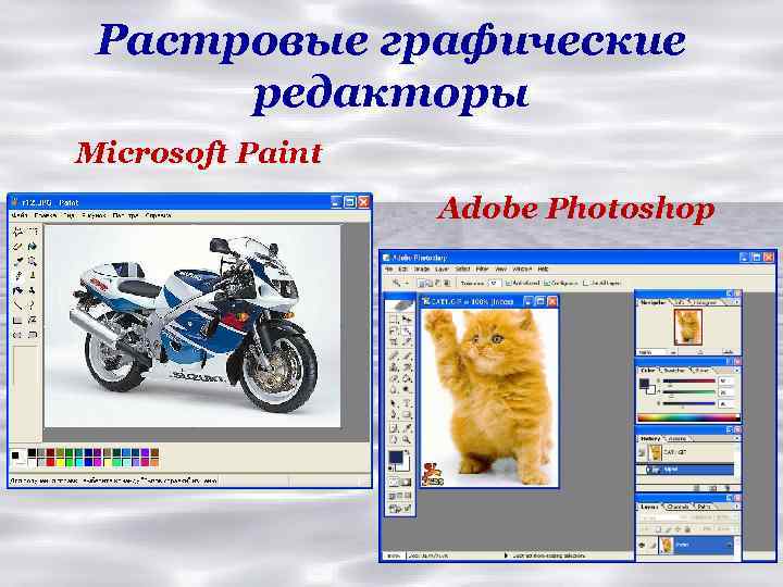 Растровые графические редакторы Microsoft Paint Adobe Photoshop 