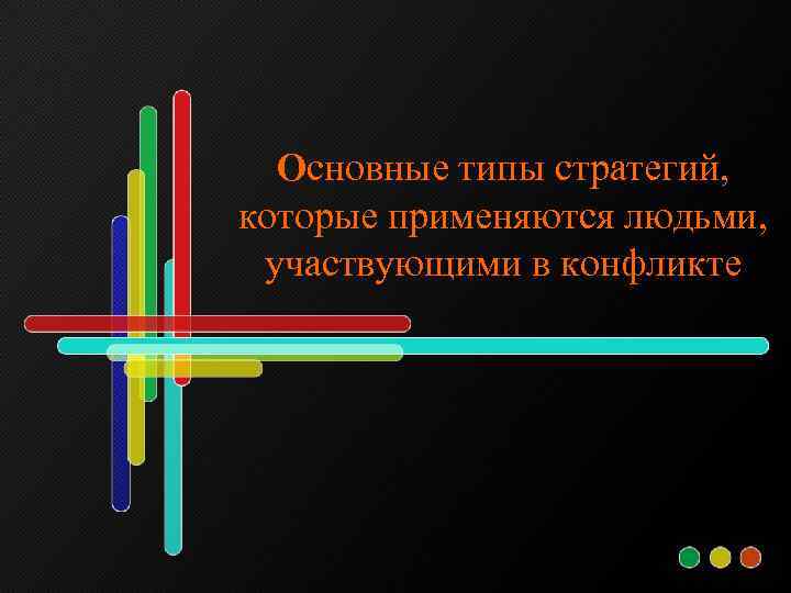 Основные типы стратегий, которые применяются людьми, участвующими в конфликте 