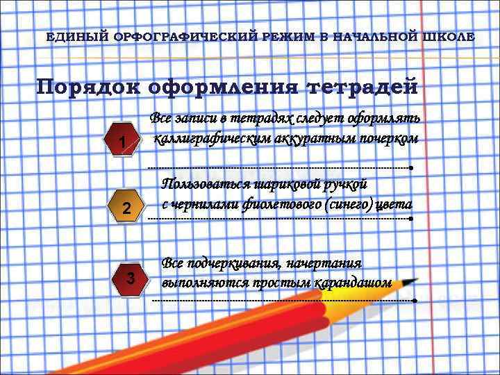 Единый орфографический режим в начальной