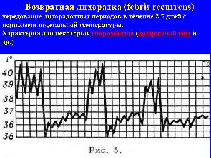 Возвратная лихорадка (febris recurrens) чередование лихорадочных периодов в течение 2 -7 дней с периодами