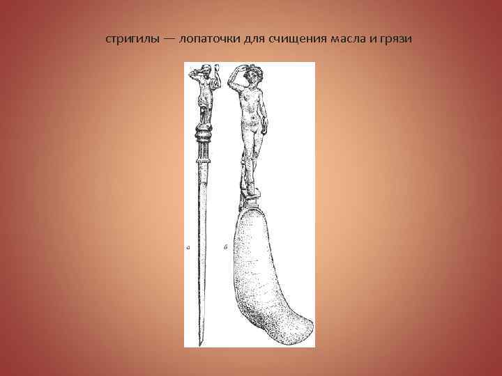 стригилы — лопаточки для счищения масла и грязи 