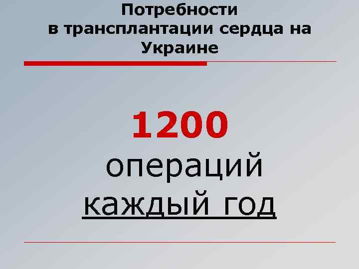 Потребности в трансплантации сердца на Украине 1200 операций каждый год 