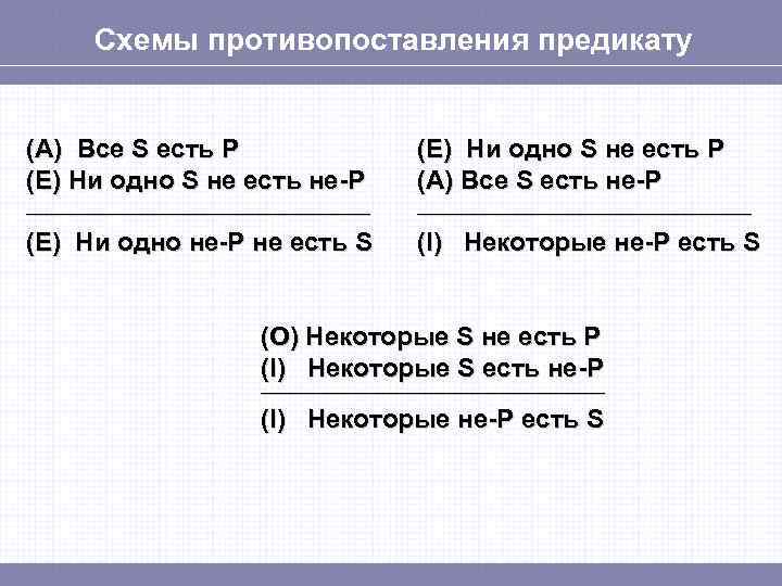 Схема противопоставления предикату