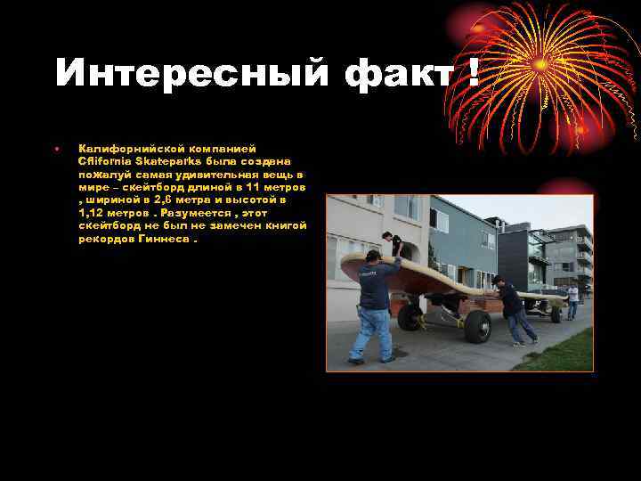 Интересный факт ! • Калифорнийской компанией Cflifornia Skateparks была создана пожалуй самая удивительная вещь