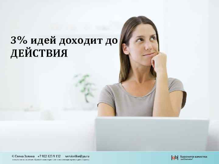 3% идей доходит до ДЕЙСТВИЯ 