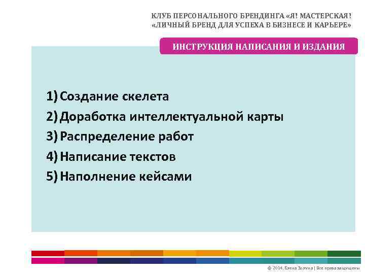 КЛУБ ПЕРСОНАЛЬНОГО БРЕНДИНГА «Я! МАСТЕРСКАЯ! «ЛИЧНЫЙ БРЕНД ДЛЯ УСПЕХА В БИЗНЕСЕ И КАРЬЕРЕ» ИНСТРУКЦИЯ