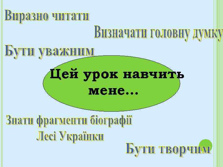 Цей урок навчить мене… 