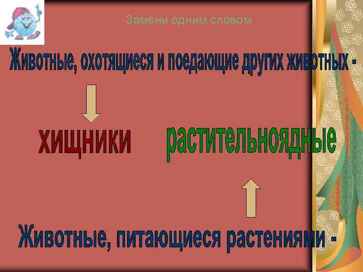 Замени одним словом 
