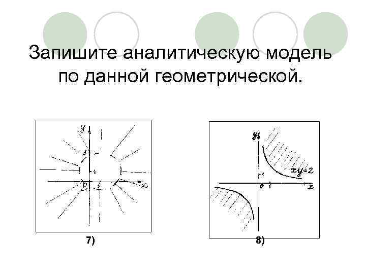 Запишите аналитическую модель по данной геометрической. 7) 8) 