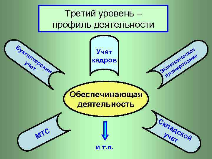 Третий уровень – профиль деятельности Бу хг ал т уч ерс ет ки й