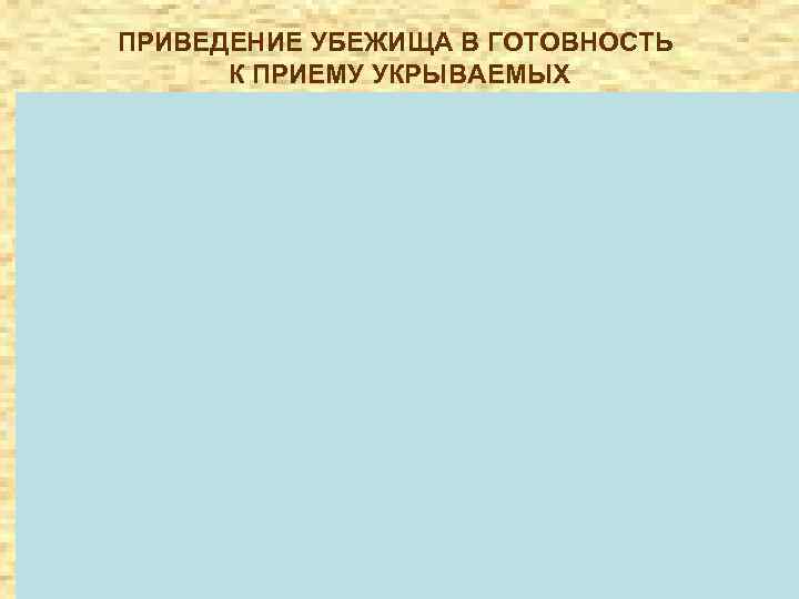 ПРИВЕДЕНИЕ УБЕЖИЩА В ГОТОВНОСТЬ К ПРИЕМУ УКРЫВАЕМЫХ 7. Проверка работоспособности систем вентиляции, 1. Подготовка