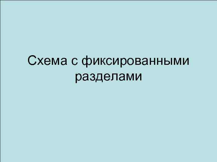 Схема с фиксированными разделами 