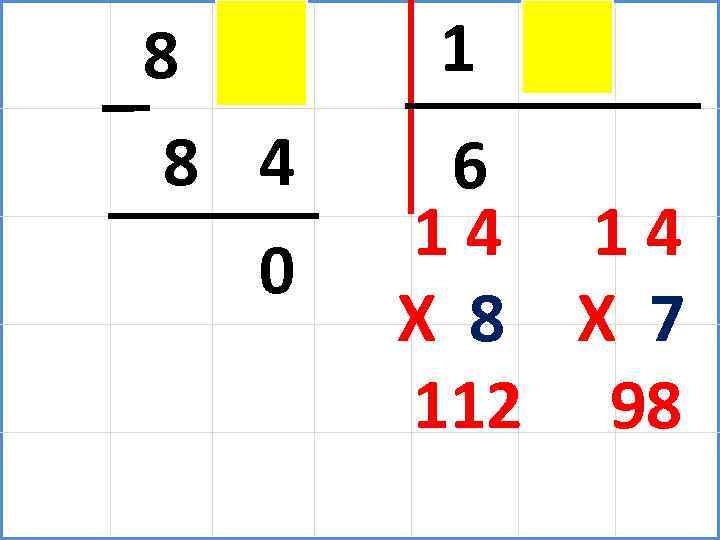 8 4 0 1 4 6 14 14 Х 8 Х 7 112 98