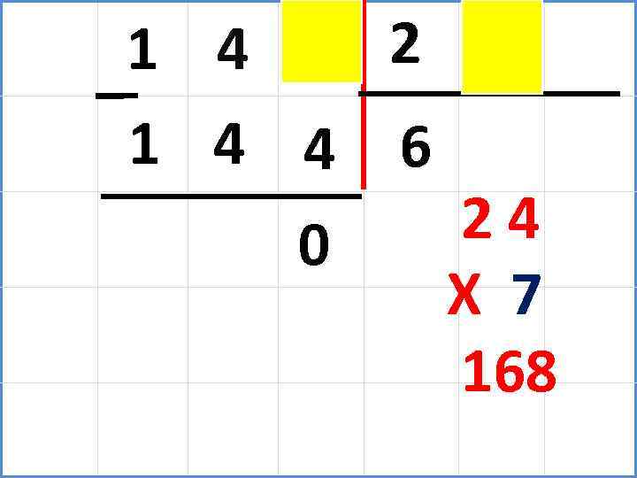 1 4 4 2 4 1 4 4 6 24 0 Х 7 168