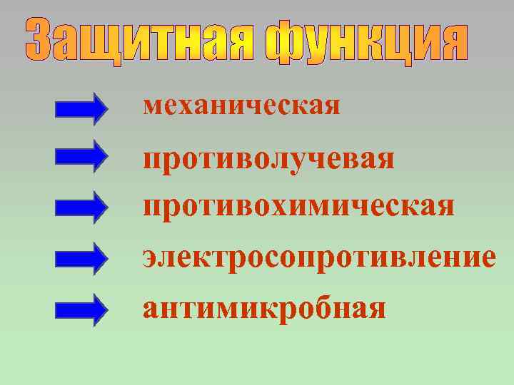 механическая противолучевая противохимическая электросопротивление антимикробная 