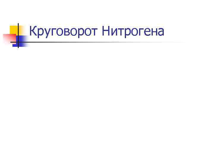 Круговорот Нитрогена 