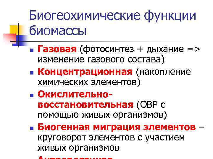 Свойства т. Функции биомассы. Функции биомассы в биосфере. Газовая окислительно восстановительная концентрационная функции. Биохимическая функция биосферы.