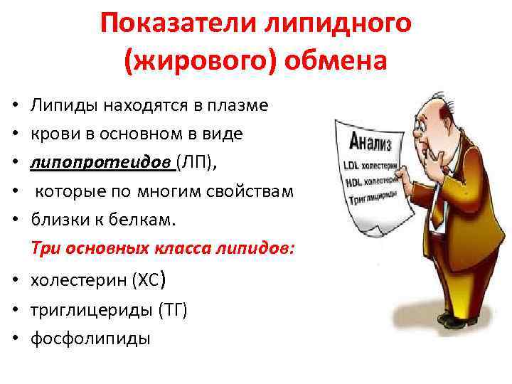 Показатели липидного (жирового) обмена • • • Липиды находятся в плазме крови в основном