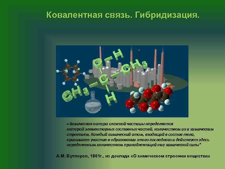 Ковалентная связь. Гибридизация. «Химическая натура сложной частицы определяется натурой элементарных составных частей, количеством их