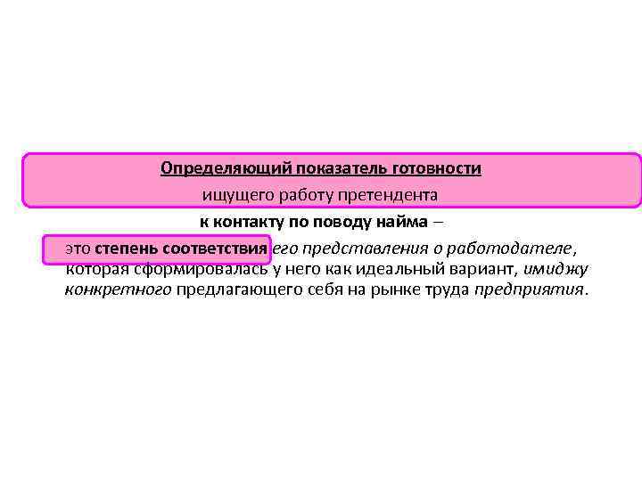 Определяющий показатель готовности ищущего работу претендента к контакту по поводу найма – это степень