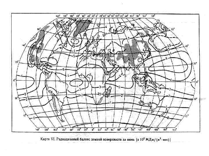 Карта суммарной радиации мира