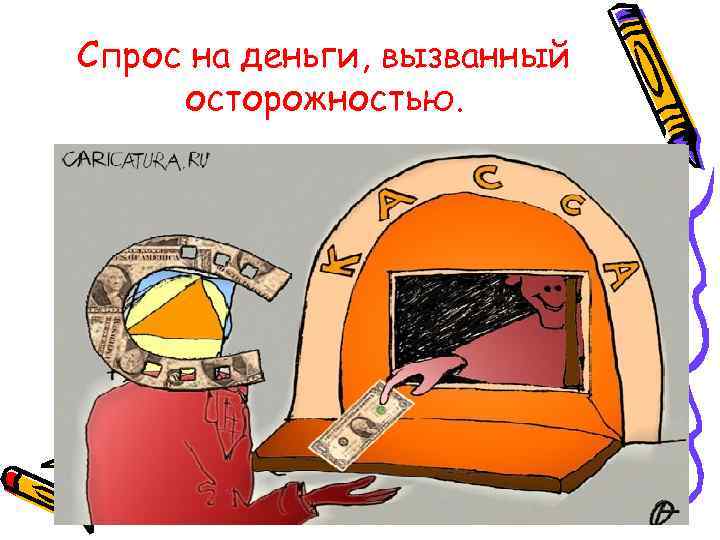 Спрос на деньги, вызванный осторожностью. 