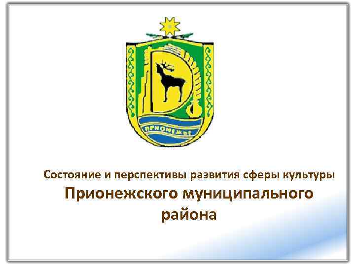 Состояние и перспективы развития сферы культуры Прионежского муниципального района 