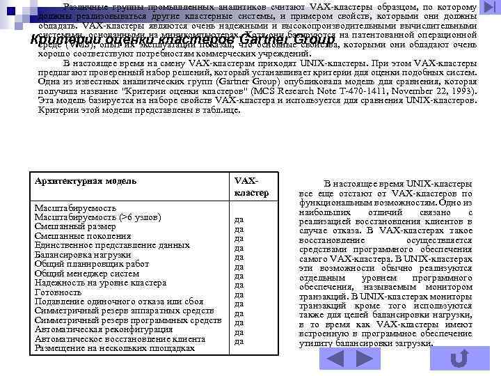 Различные группы промышленных аналитиков считают VAX-кластеры образцом, по которому должны реализовываться другие кластерные системы,