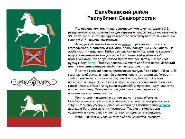 Белебеевский район Республики Башкортостан Прямоугольное полотнище с соотношением ширины к длине 2: 3, разделённое