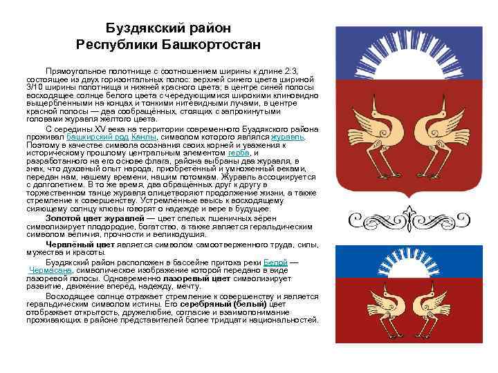Буздякский район Республики Башкортостан Прямоугольное полотнище с соотношением ширины к длине 2: 3, состоящее