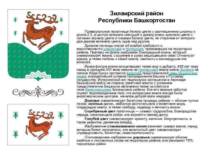 Зилаирский район Республики Башкортостан Прямоугольное полотнище белого цвета с соотношением ширины к длине 2: