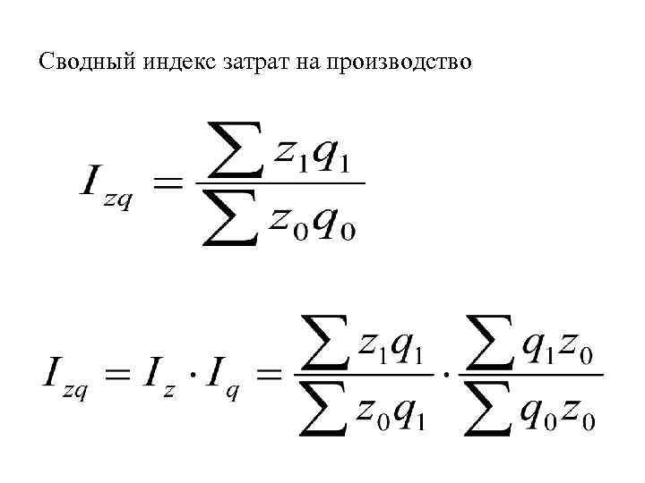Сводный индекс затрат на производство 