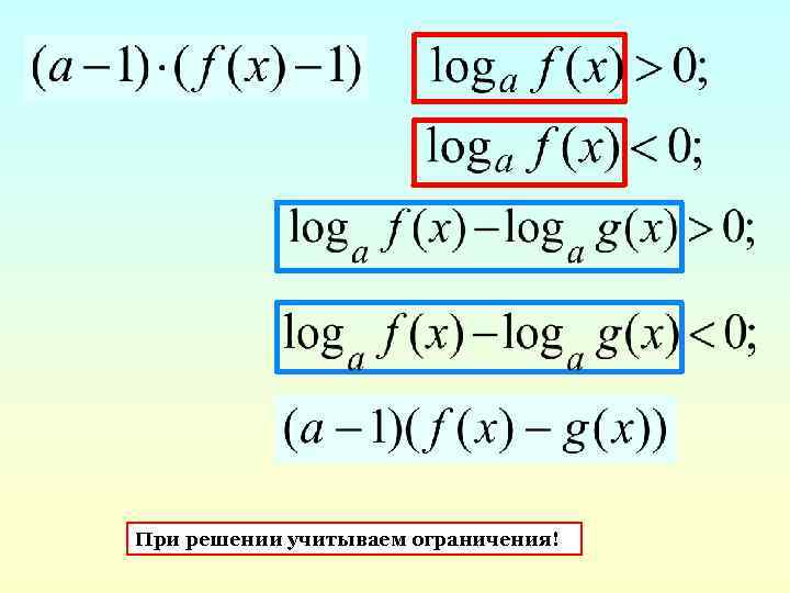 Решение логарифмических неравенств методом рационализации презентация