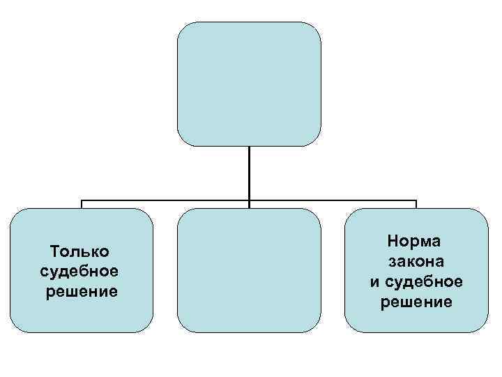 Только судебное решение Норма закона и судебное решение 