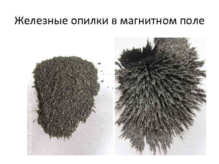 Железные опилки в магнитном поле 