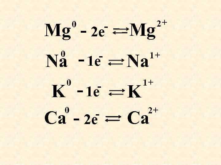 0 - Mg - 2 e Na - 1 e - 0 0 -
