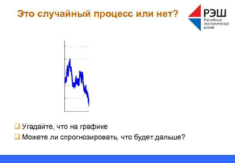 Это случайный процесс или нет? q Угадайте, что на графике q Можете ли спрогнозировать,