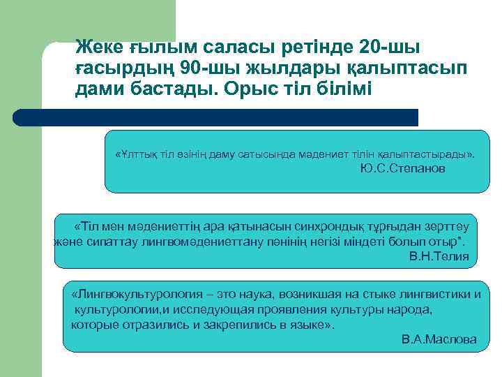 Жеке ғылым саласы ретінде 20 -шы ғасырдың 90 -шы жылдары қалыптасып дами бастады. Орыс