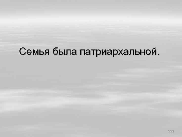 Семья была патриархальной. 111 